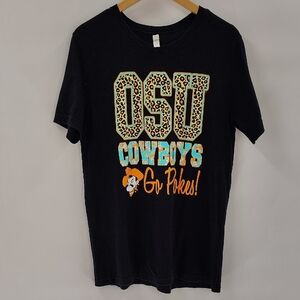 OSU Cowboys Oklahoma State Graphic Tee Leopard & Floral Print Pistol Pete